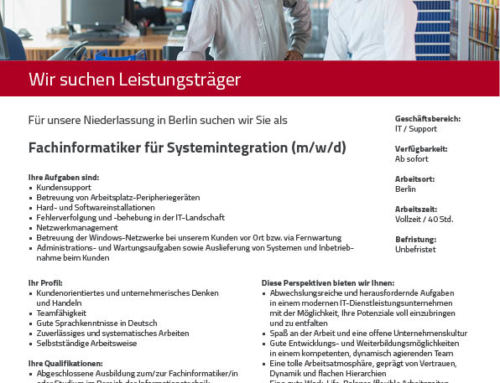 Fachinformatiker Systemintegration Standort Berlin