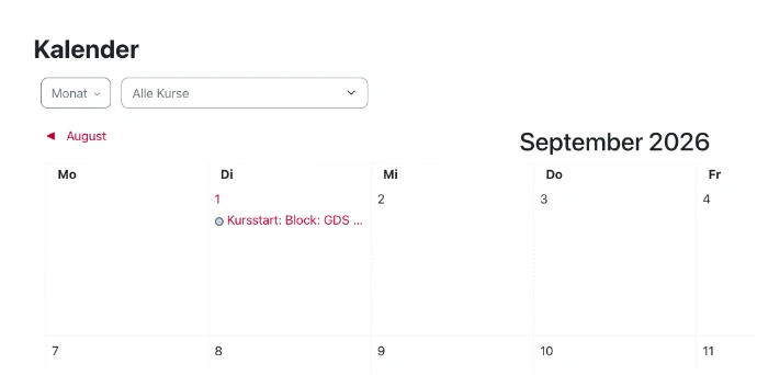 Course Calendar